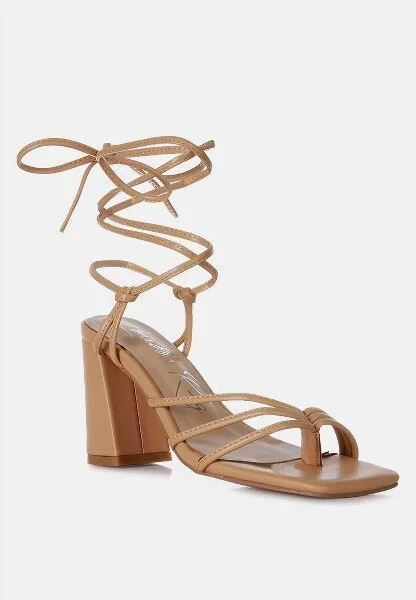 piri toe ring tie up block sandals Women - Image 2