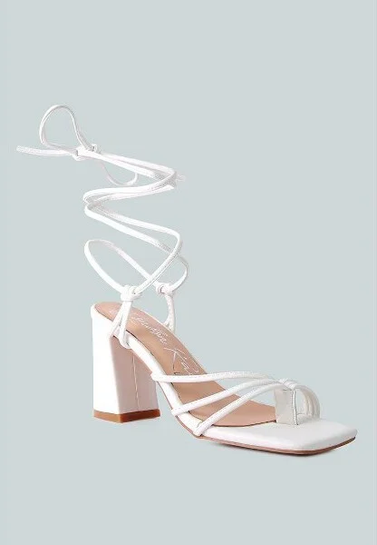 piri toe ring tie up block sandals Women - Image 4
