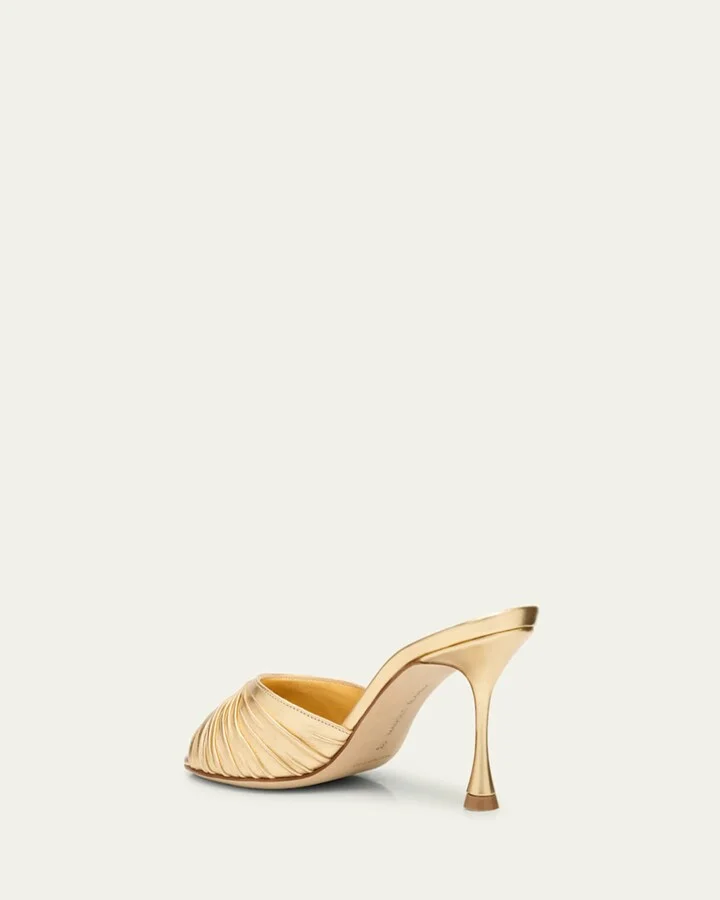 Pirua Ruched Metallic Mule Sandals - Image 5
