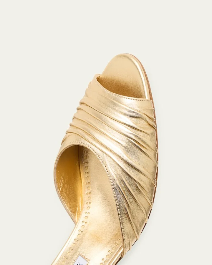 Pirua Ruched Metallic Mule Sandals - Image 10