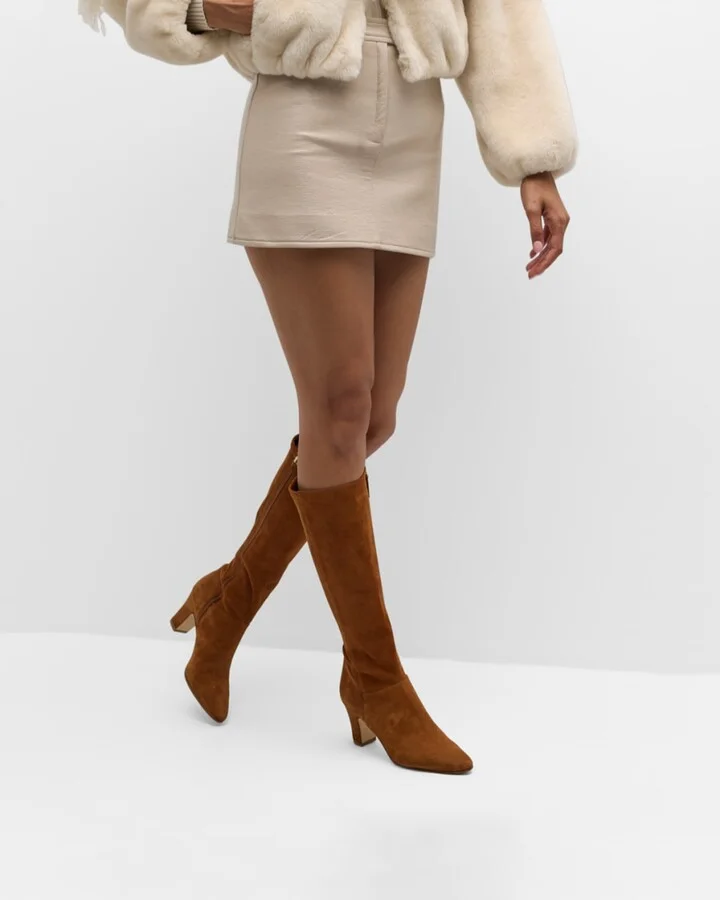 Pitana Suede Block-Heel Knee Boots - Image 4