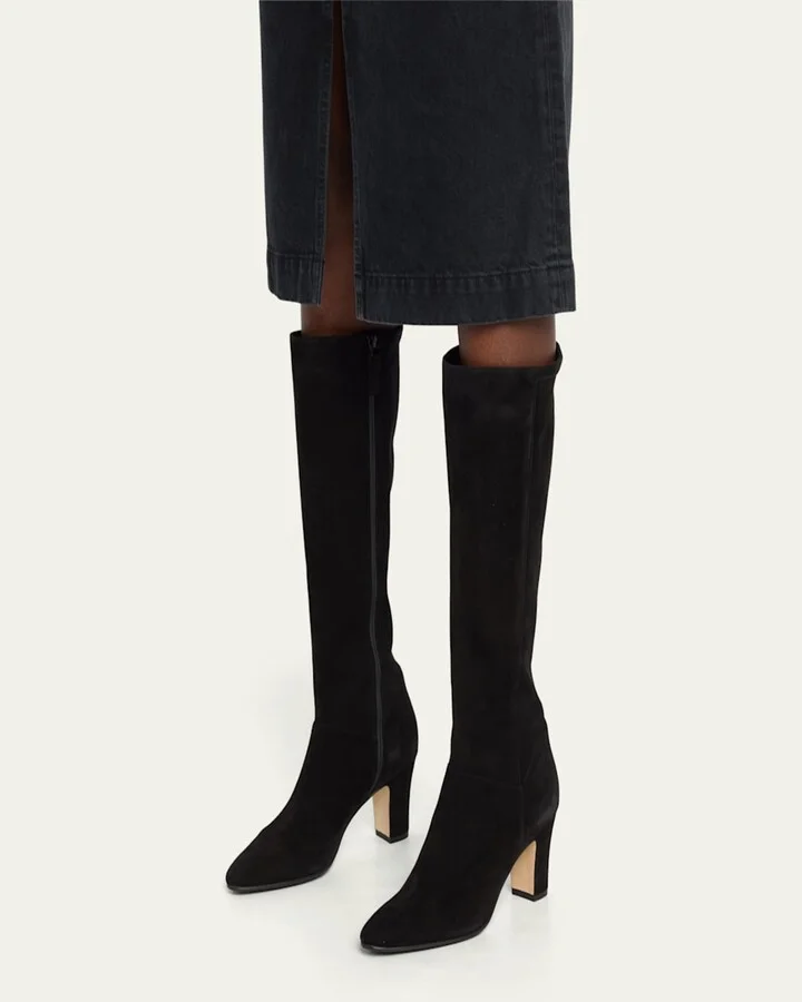 Pitana Suede Block-Heel Knee Boots - Image 2