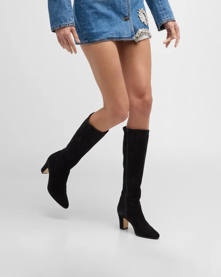 Pitana Suede Block-Heel Knee Boots - Image 3