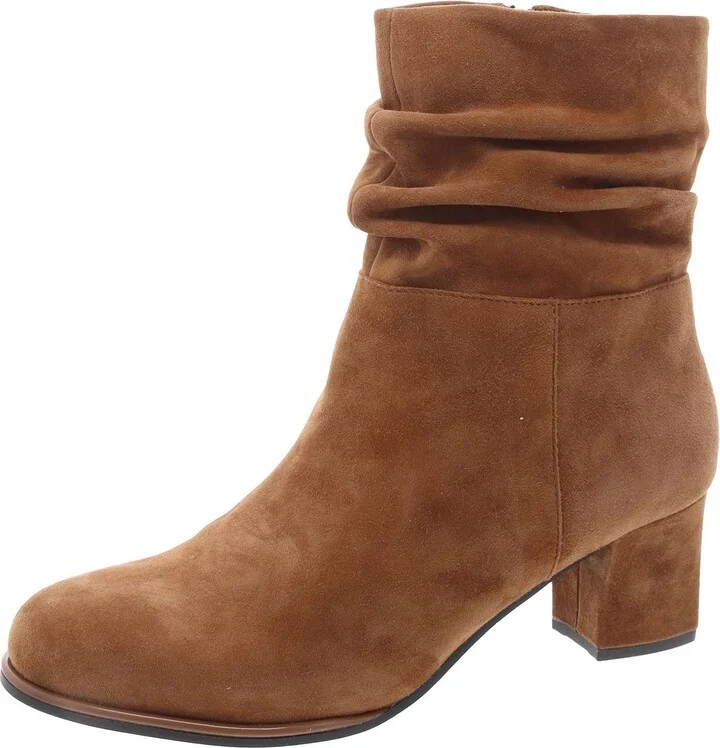 PIVAR-SUCOF Womens Leather Zipper Ankle Boots