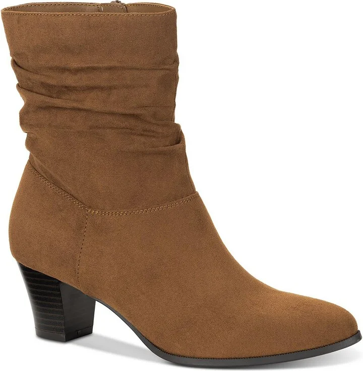Piviee Womens Faux Suede Zipper Ankle Boots