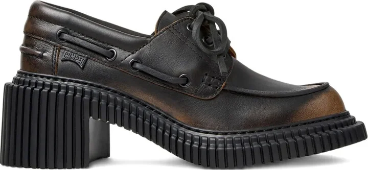 Pix London leather platform boat shoes