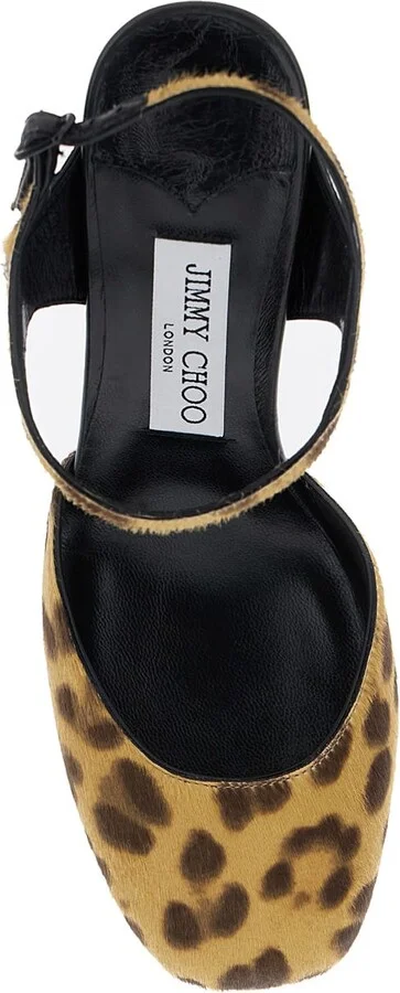 'pixie' Brown Pumps With High Sculpted Heel And All-over Leopard Print In Tech Fabric Woman - Image 4
