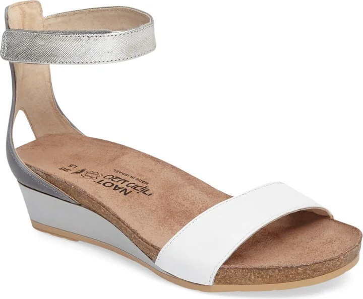 White/ Silver Combo Leather