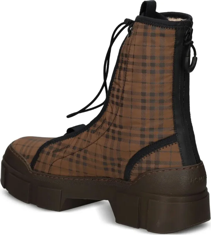 Plaid-Pattern Lace-Up Boots - Image 4