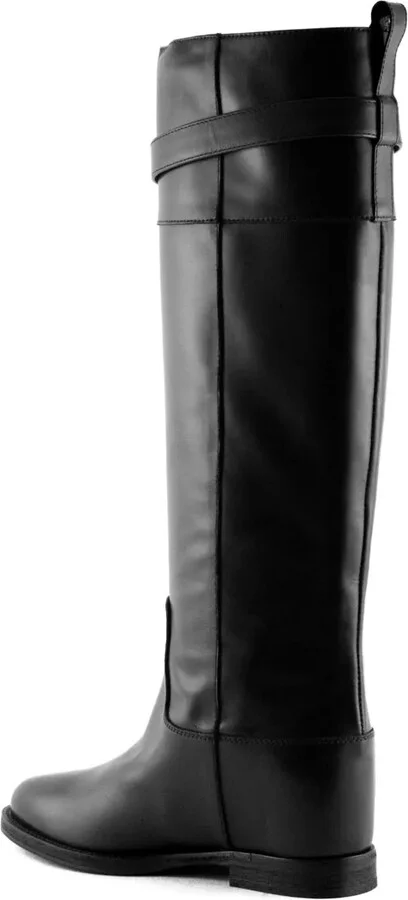 Plaque-Buckle Leather Boots - Image 4