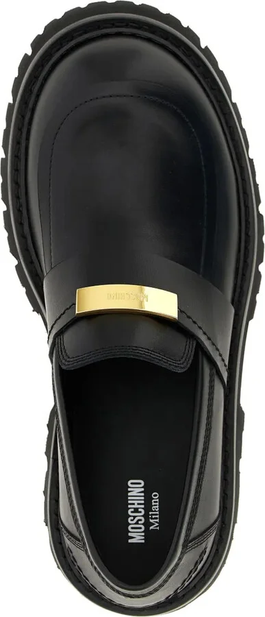 Plaque-Detail Leather Loafers - Image 3