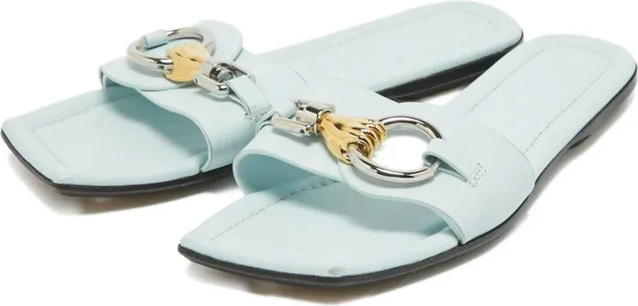 Plaque-Detail Leather Sandals - Image 2
