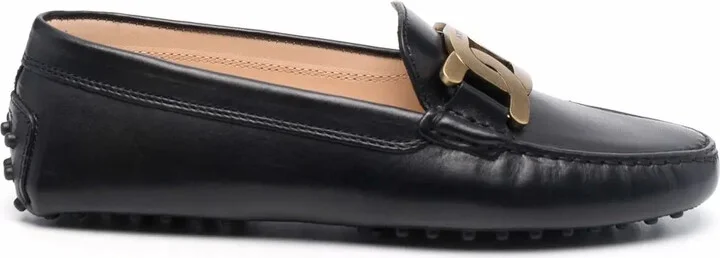 Plaque-Detail Moccasin Loafers