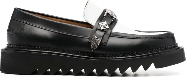 Plaque-Detailing Two-Tone Loafers