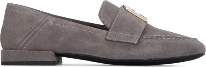 Plaque Suede Loafers