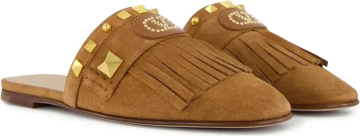 Plaster Caster fringed slide mules - Image 3