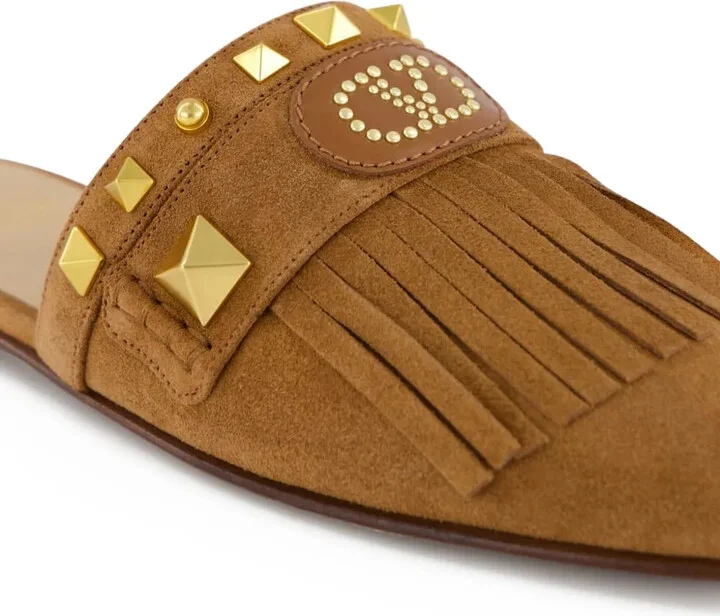 Plaster Caster fringed slide mules - Image 4