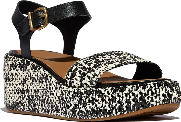PlatFForms Woven Ankle Strap Wedge Sandal