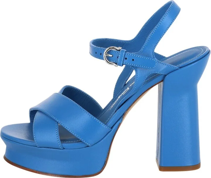 Platform Ankle Strap Leather Sandal - Image 7