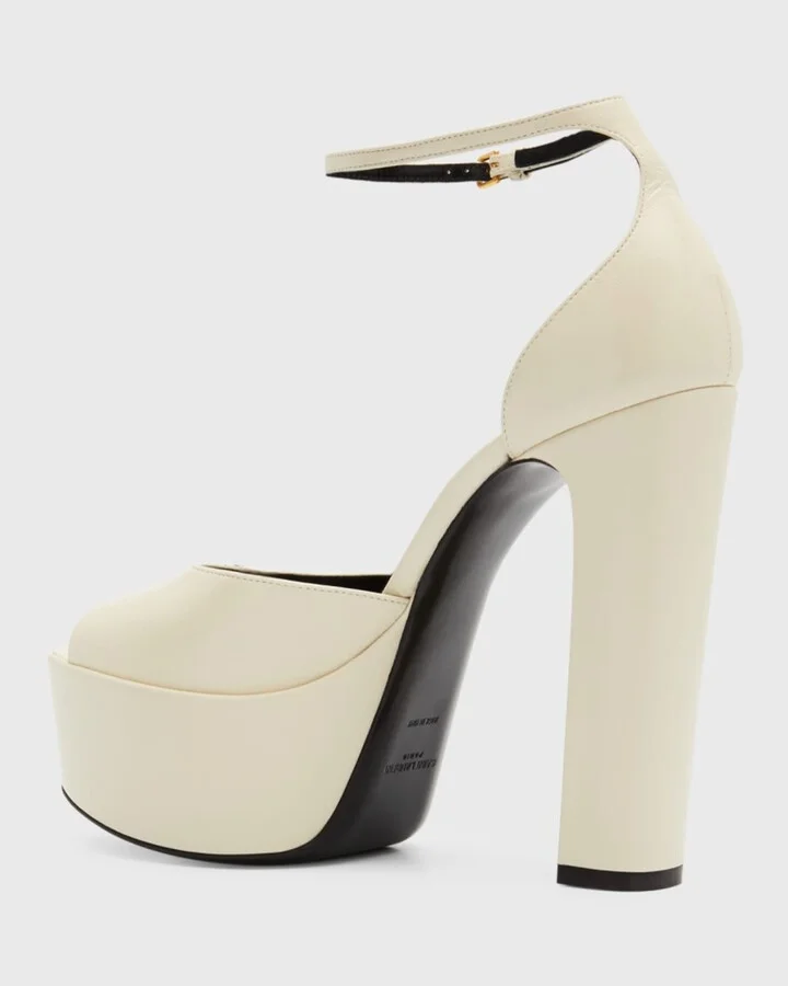 Platform Ankle-Strap Leather Sandals - Image 2