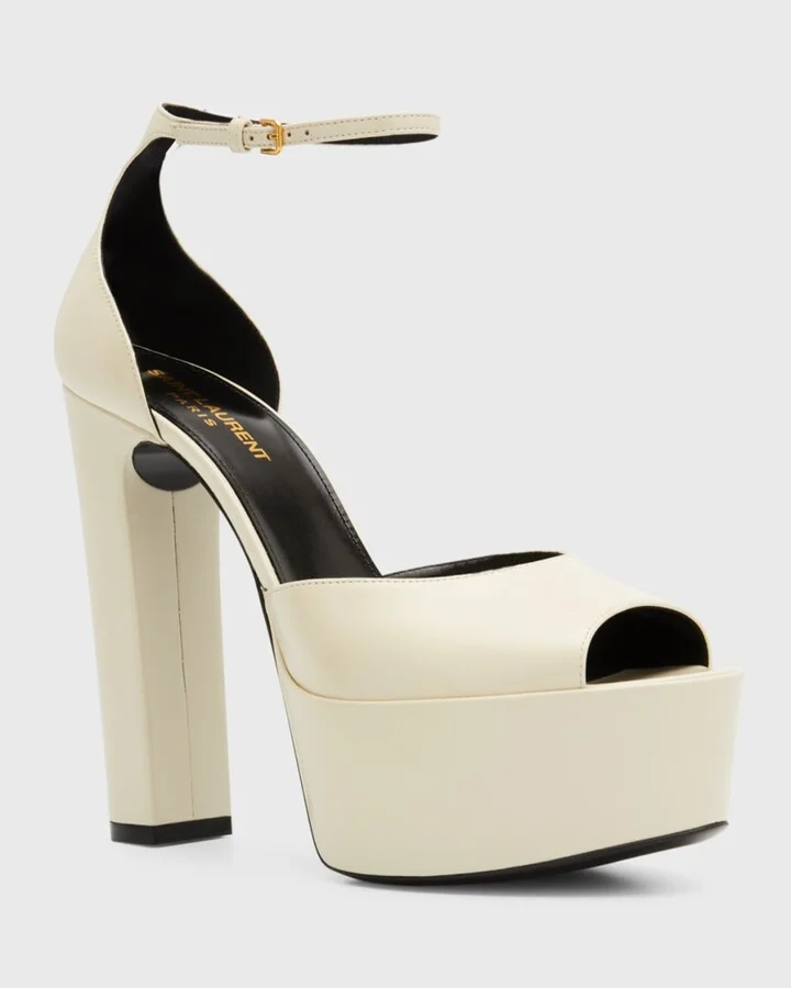 Platform Ankle-Strap Leather Sandals - Image 3