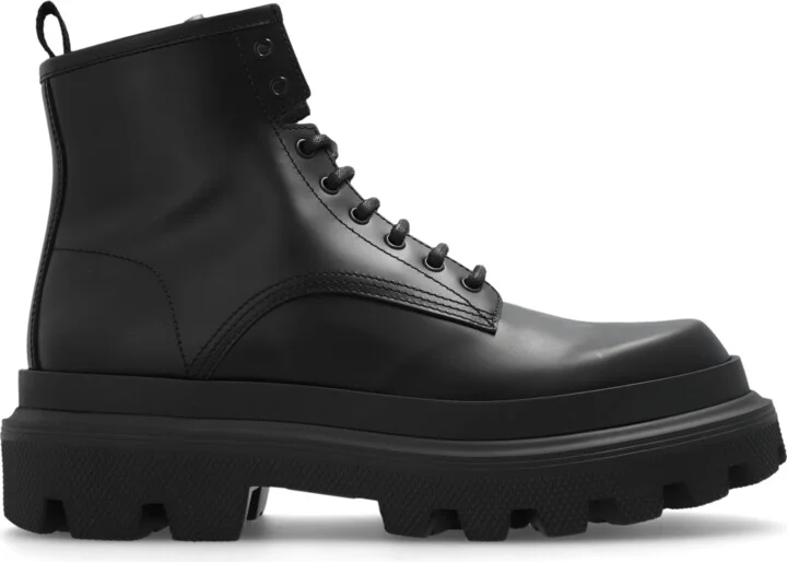 Platform Combat Boots, , - Black
