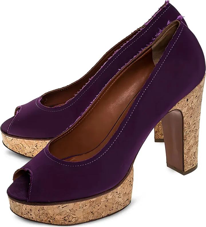 Platform Cork-Heel Pumps - Image 2