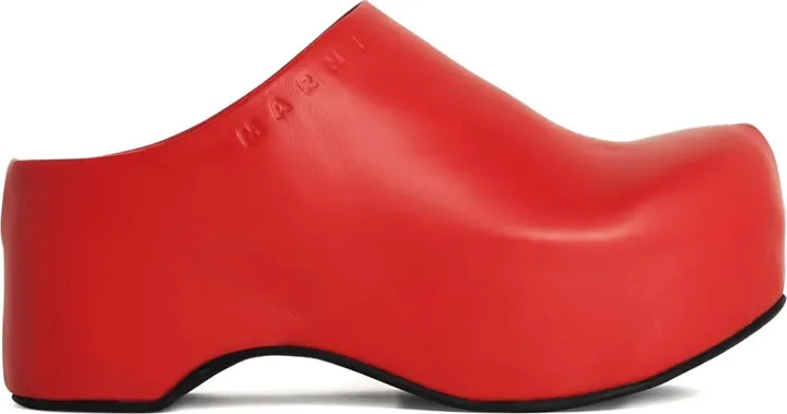 Platform Debossed-Logo Slippers