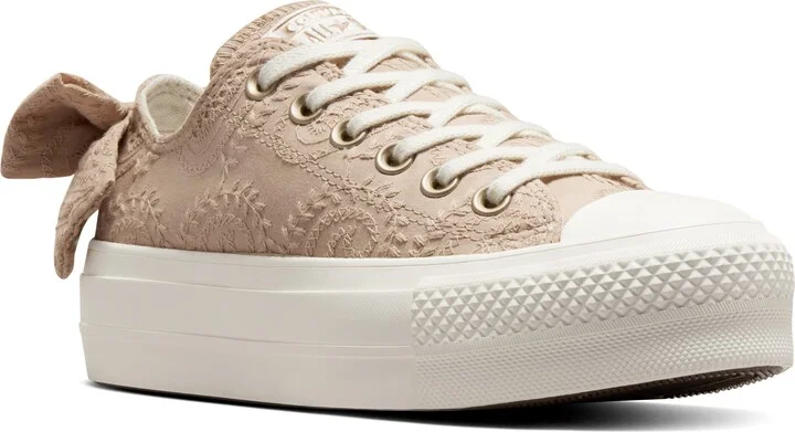 Platform Embroidered Oxford Sneaker