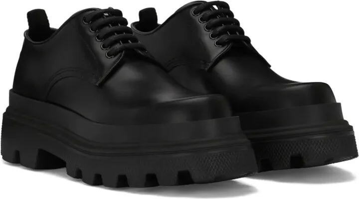 Platform Leather Derby Shoes - Image 2