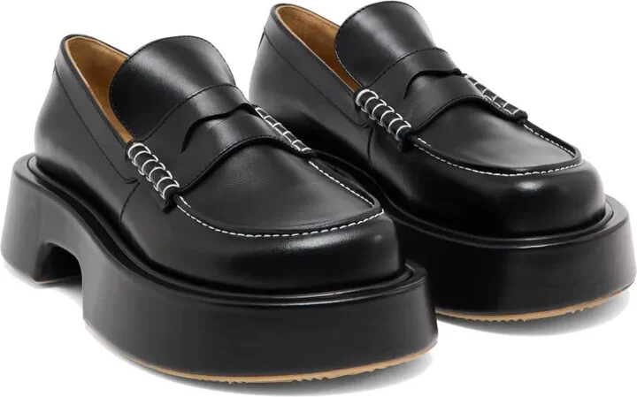 Platform Leather Loafers - Image 2