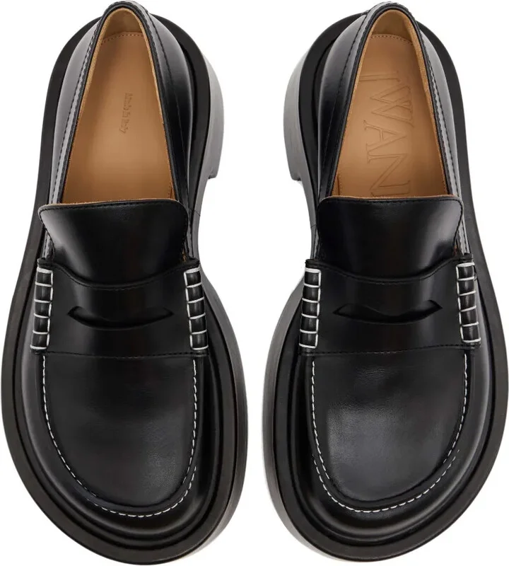 Platform Leather Loafers - Image 4