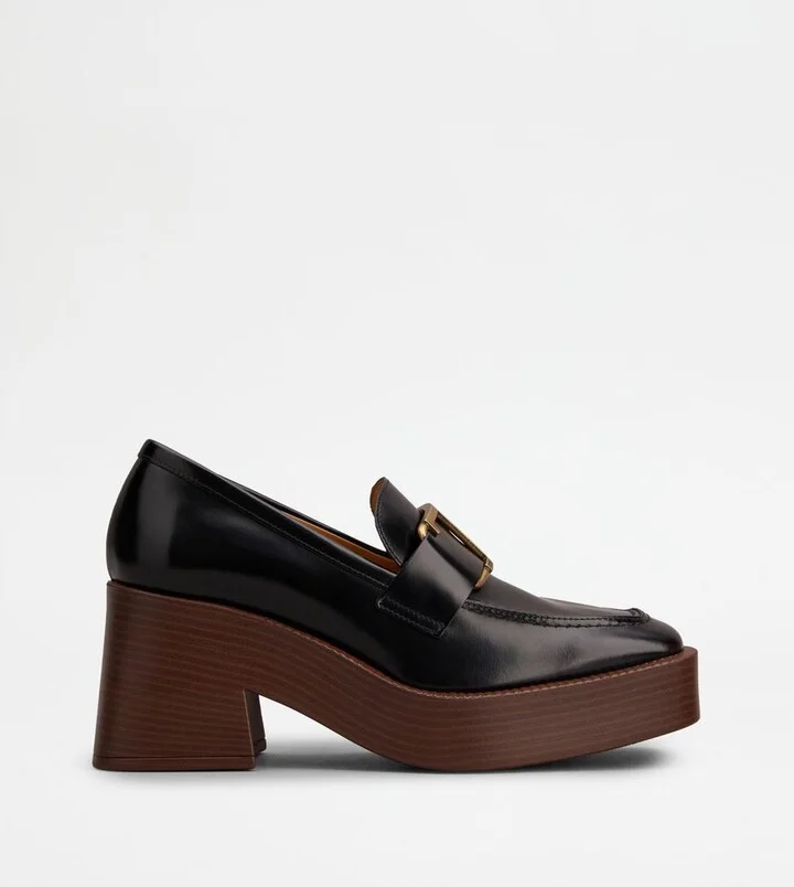 Platform Loafers in Leather