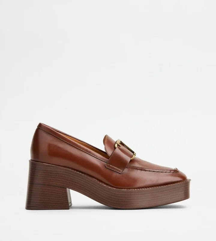 Platform Loafers in Leather