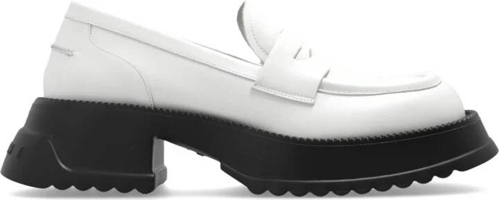 Platform Loafers, , - White