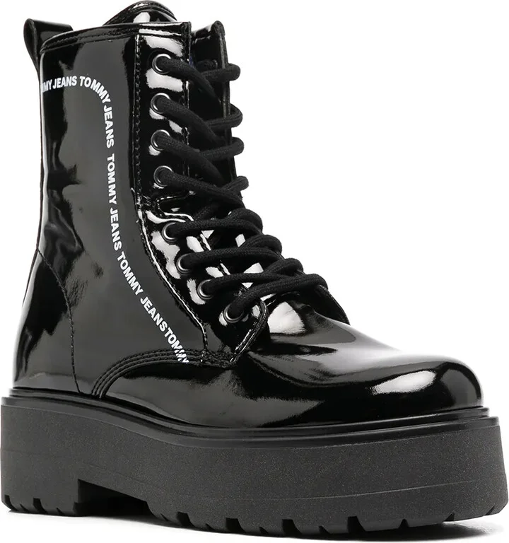 Platform Logo Print Boots - Image 2