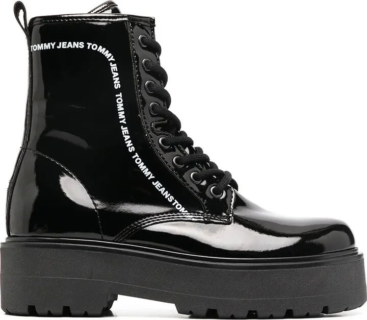 Platform Logo Print Boots