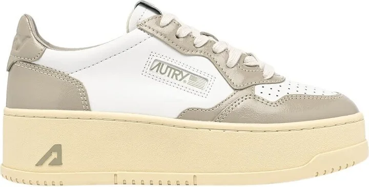Platform Low Lea Pat Wht Pltaupe