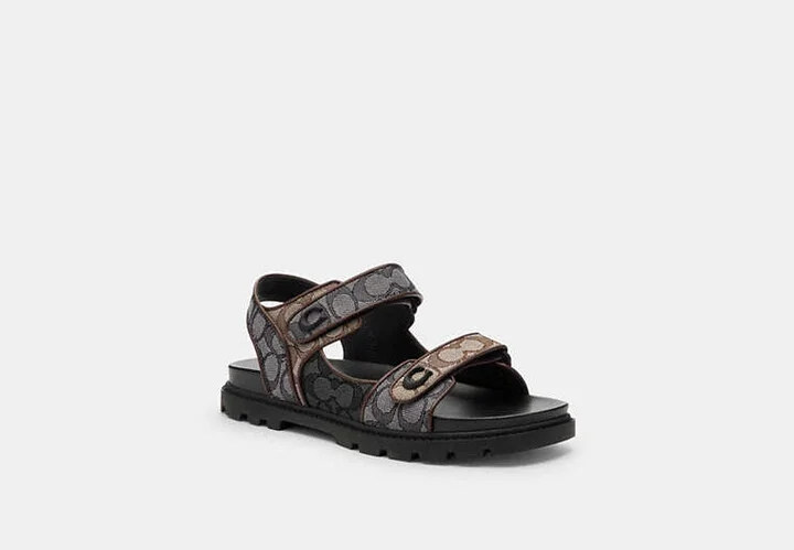Platform Sandal In Signature Jacquard