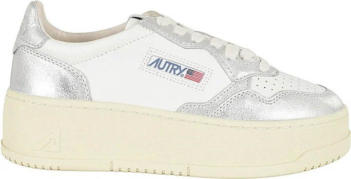 Platform Sneakers With Leather Upper