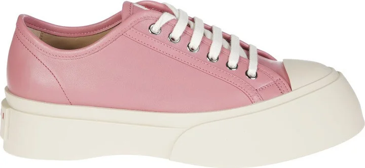 Platform Sneakers With Smooth Leather Upper