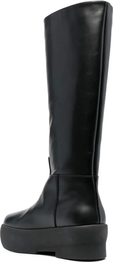 Platform-Sole Leather Boots - Image 3