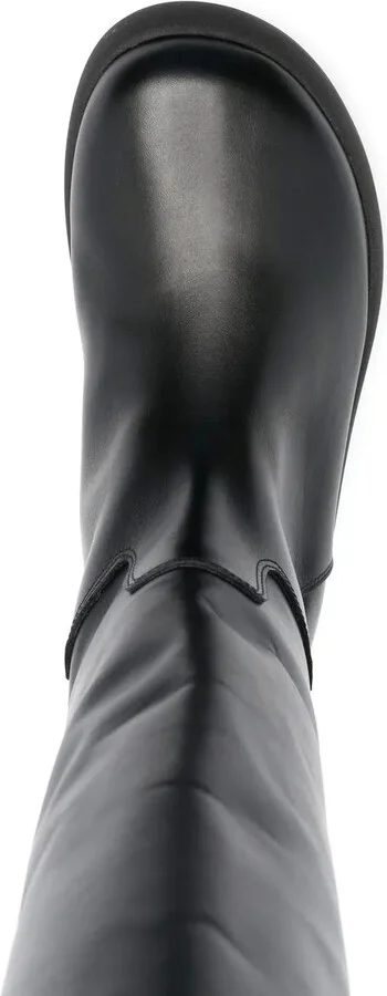 Platform-Sole Leather Boots - Image 4