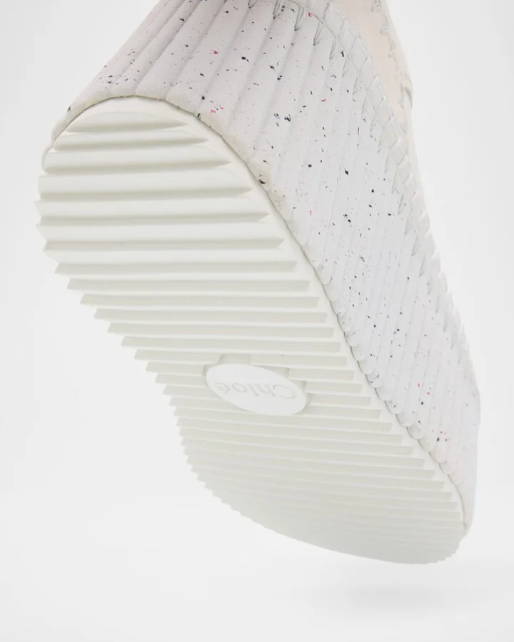 Platform Speckled Mix Leather Sneakers - Image 11