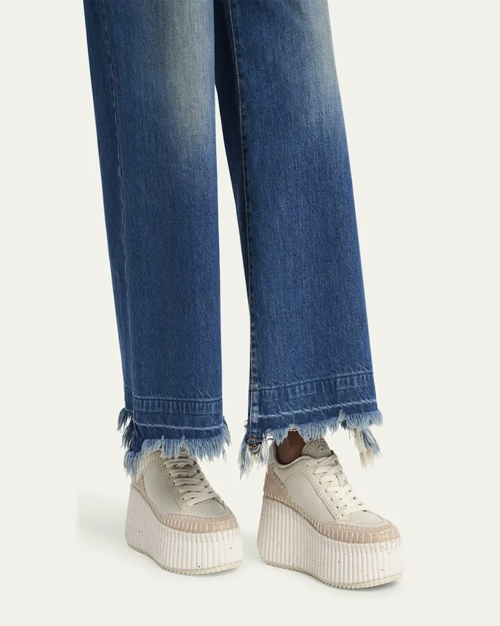 Platform Speckled Mix Leather Sneakers - Image 3