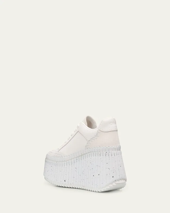 Platform Speckled Mix Leather Sneakers - Image 10