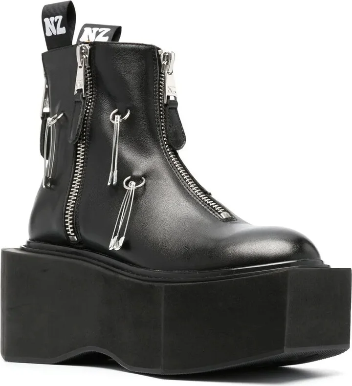 Platform Zipped 95mm Boots - Image 2