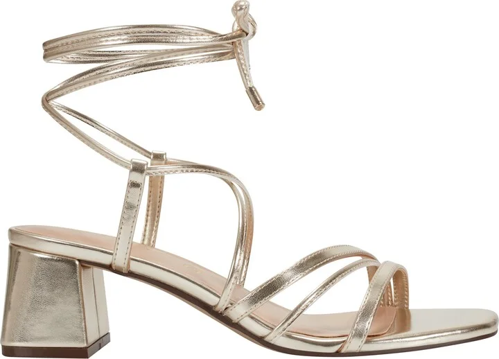Platino Faux Leather Block Heel Sandal - Image 9
