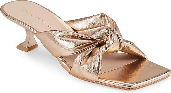 Playa 55MM Knot Metallic Leather Sandals - Image 2