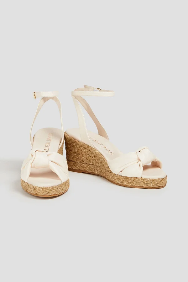 Playa knotted leather espadrille wedge sandals - Image 2